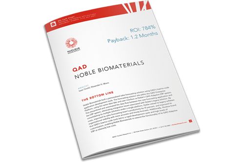 nucleus research, noble biomaterials, case study